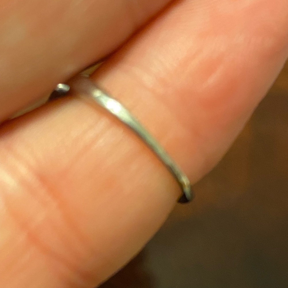 Silver ring with CZs and faux opal. - Picture 8 of 15